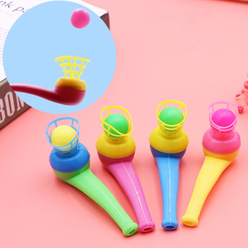12PCS Pipe Ball Party Gifts Colorful Magic Blowing Pipe Floating Ball Children Toys Party Favors Birthday Present for Kids-