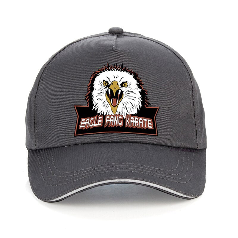 Eagle Fang Karate Cobra Kai - Adult - Baseball Cap - Adjustable Strap - Summer Wear - Sun Protection - Unisex-gray-