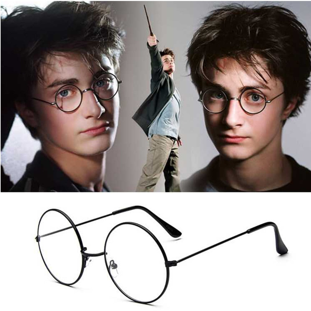 Harry Potter Eyewear - Eyeglasses With Small Round Vintage Lenses - Retro Metal Frame - Movie Replicas-Harry Potter Black-