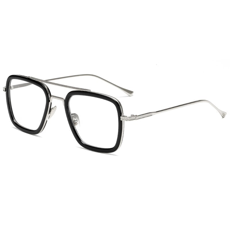 luxury Fashion Tony Stark Style for women Sunglasses Men Square Brand Design Sun Glasses Oculos Retro male iron Man oculos de-C8Silver White-
