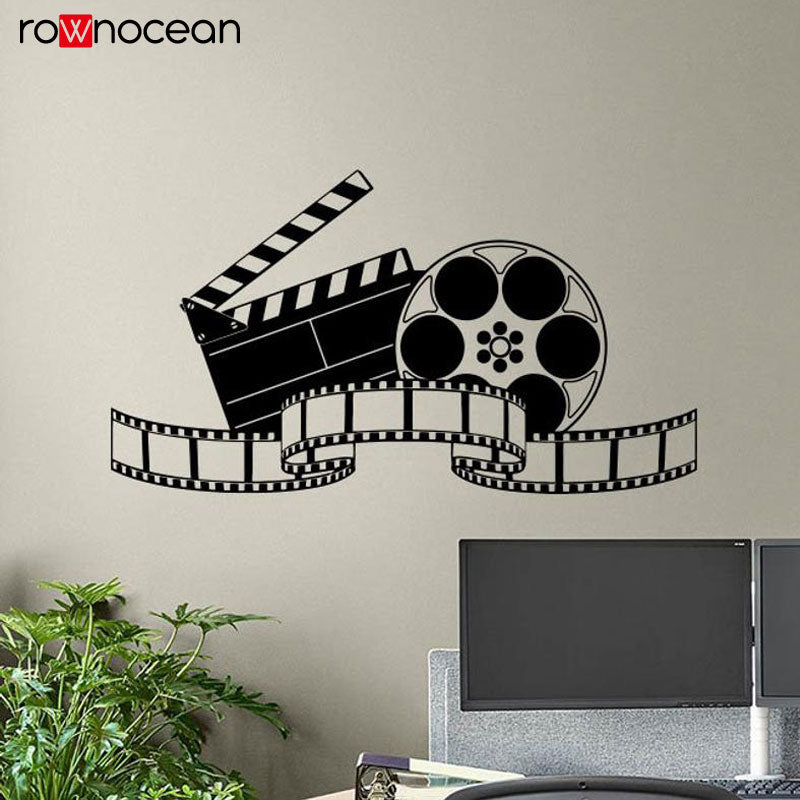 Cinema Wall Decal Movie Film Tape Poster Home Theater Action Sign Vinyl Sticker Strip Removable Mural Interior Studio Decor 3R26-