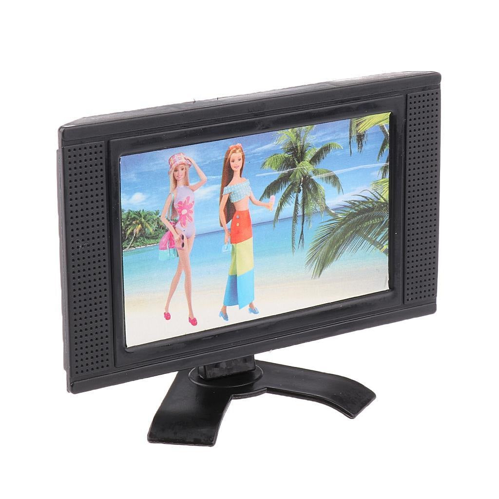 Television LCD TV 3 3/8 Inch for Dolls Living Room Furniture Dollhouse Decor - Children's Family Room-China-