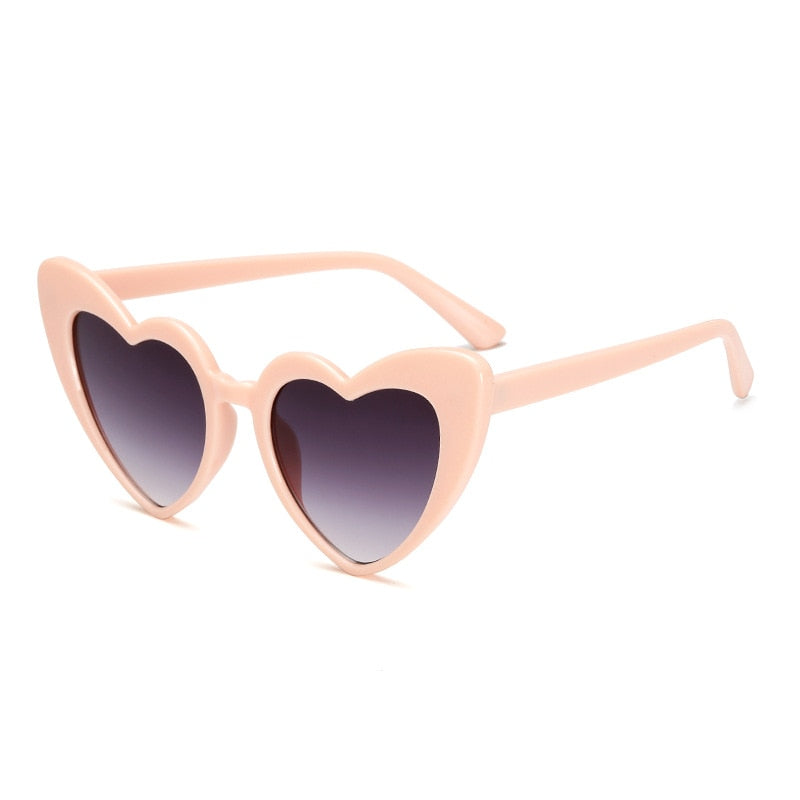 Heart Shaped Lolita Sunglasses - Movie Replica - Celebrity Eyewear - Love Heart Throwback - Vintage Gradient Sun Glasses-Pink-