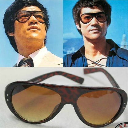 Bruce Lee - Vintage Sunglasses - Designer Originals - Male Retro Aviation - Movie Replica Eyewear-Brown-