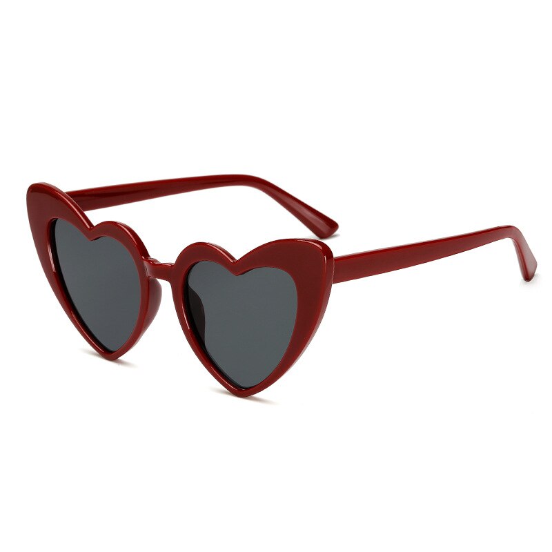 Heart Shaped Lolita Sunglasses - Movie Replica - Celebrity Eyewear - Love Heart Throwback - Vintage Gradient Sun Glasses-Cherry-