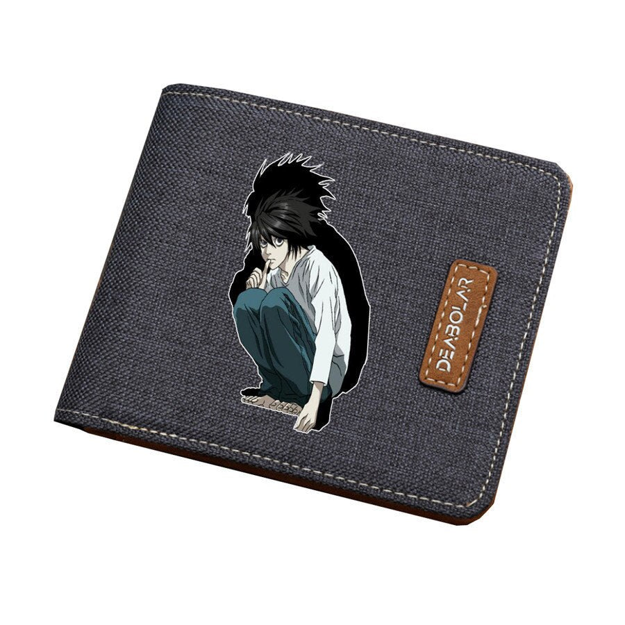 Japan anime Death Note Wallet Student Wallet ID/Credit Card Holder Cartoon Purse Men Women canvas Short Money Bag-9-