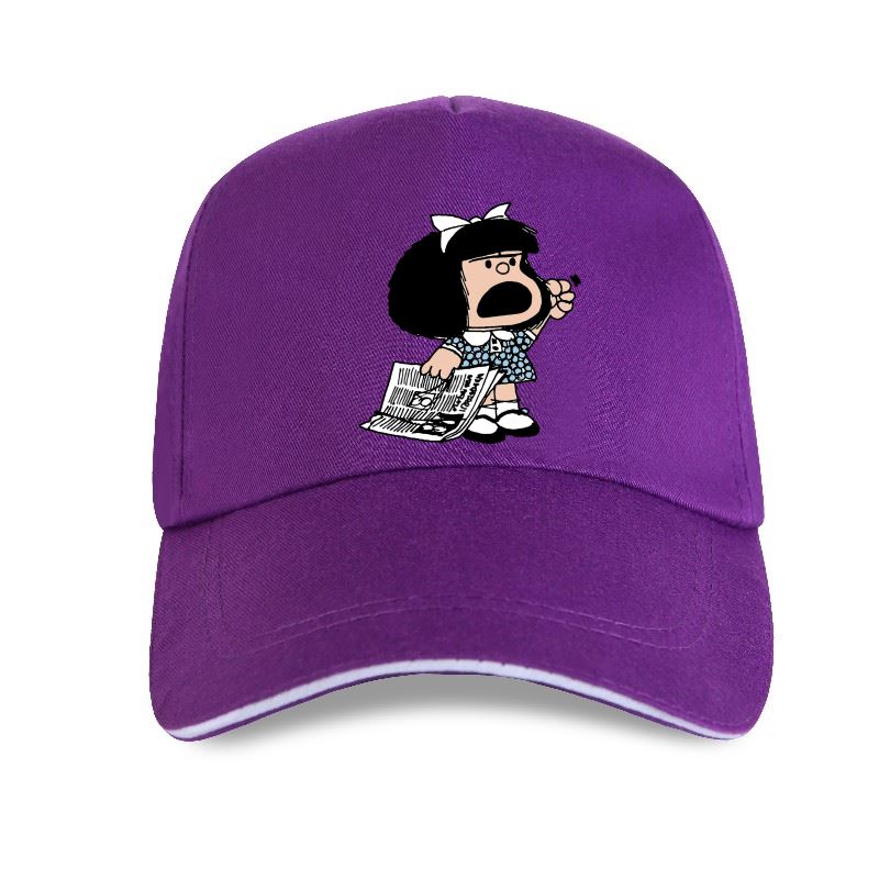 Angry Mafalda - Adult - Baseball Cap - Adjustable Strap - Summer Wear - Sun Protection - Unisex-P-Purple-