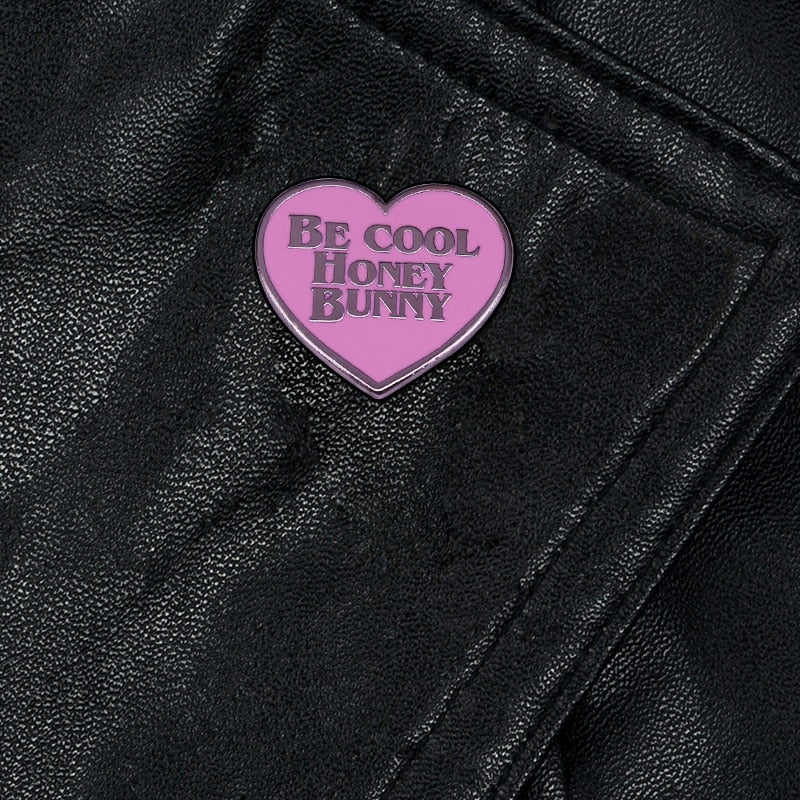Pulp Fiction - Be Cool Honey Bunny - Written and Directed by Quentin Tarantino - Enamel Pin Brooch - Movie Collectable-