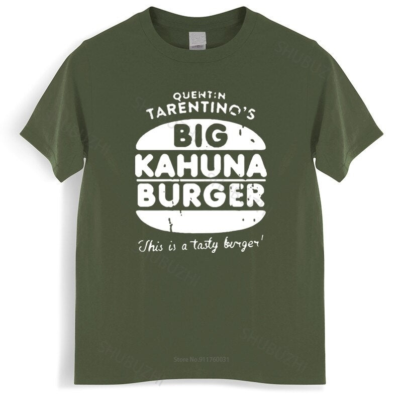 T shirt Pulp Fiction - Big Kahuna Burger - Cult Film T-Shirt - Loose Fit Top - Mens and Womens - Movie Buff Gift-armygreen-XS-