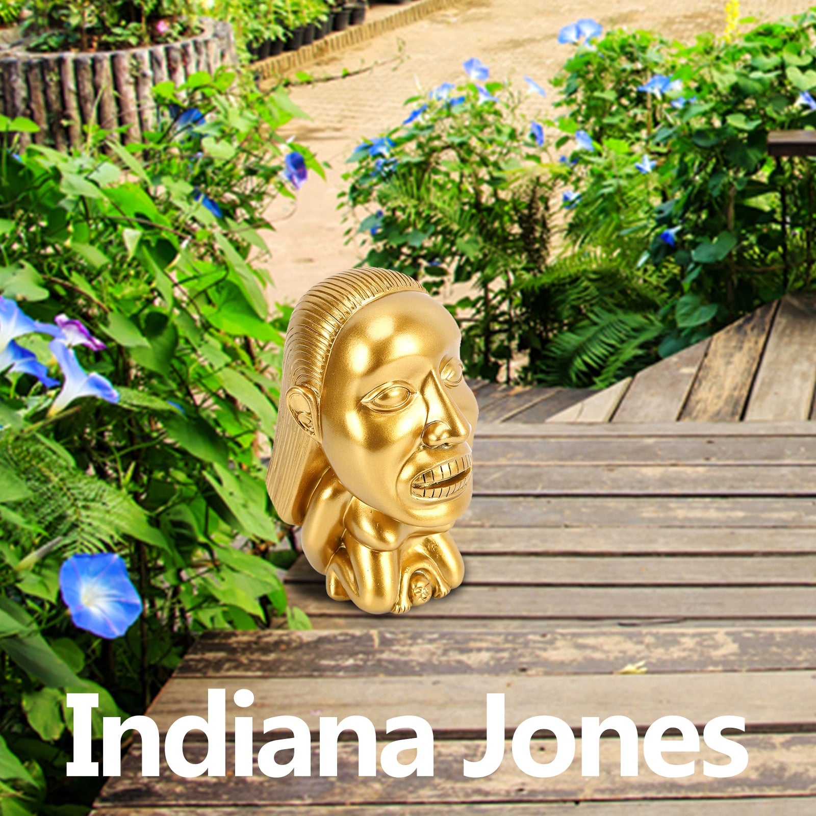Indiana Jones Idol - Golden Fertility Statue - Resin Sculpture with Eye Scale Raiders of The Lost Ark - Cosplay Prop-