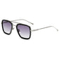 luxury Fashion Tony Stark Style for women Sunglasses Men Square Brand Design Sun Glasses Oculos Retro male iron Man oculos de-C3Silver Grad Grey-