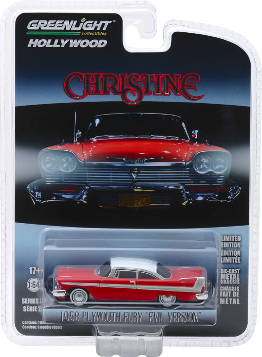 GreenLight 1:64 1958 Plymouth Fury (Evil Version) Alloy model car Metal toys for childen kids diecast gift-