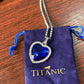 Titanic - Heart Of The Ocean - Blue Hope Diamond - Movie Prop Replica From The Depths Of The Sea - Love Forever Pendant Necklace + Velvet Bag-Blue-Royal Blue-45cm