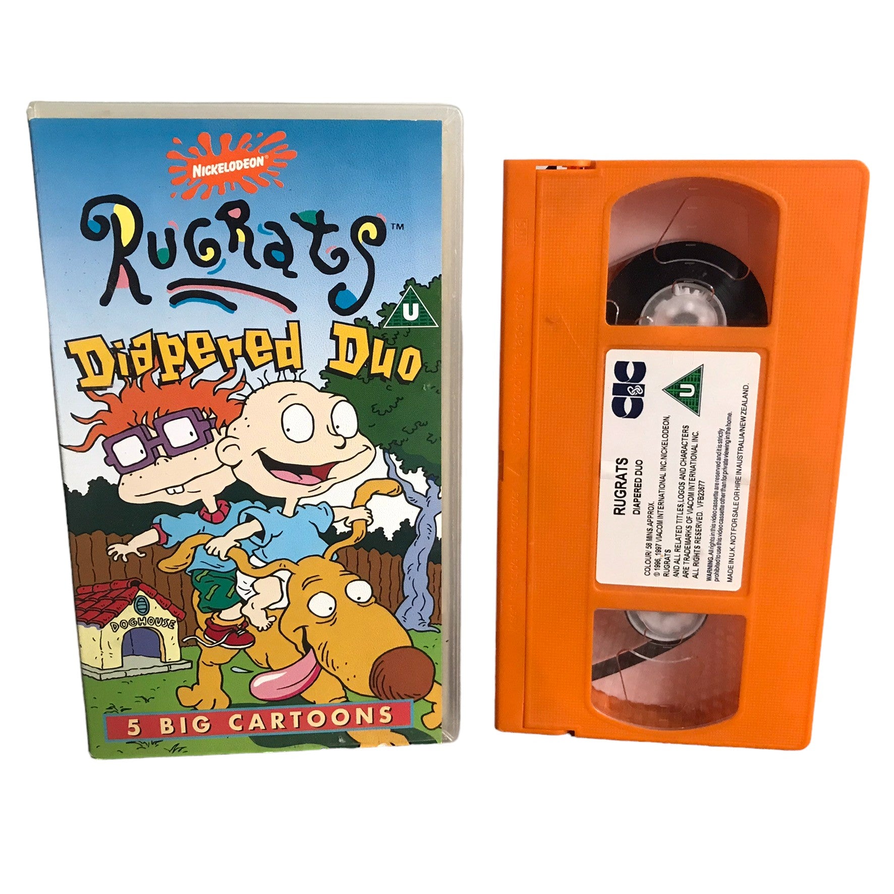 Rugrats Diapered Duo 5 Big Cartoons - Paramount - Childrens - Pal - VHS-