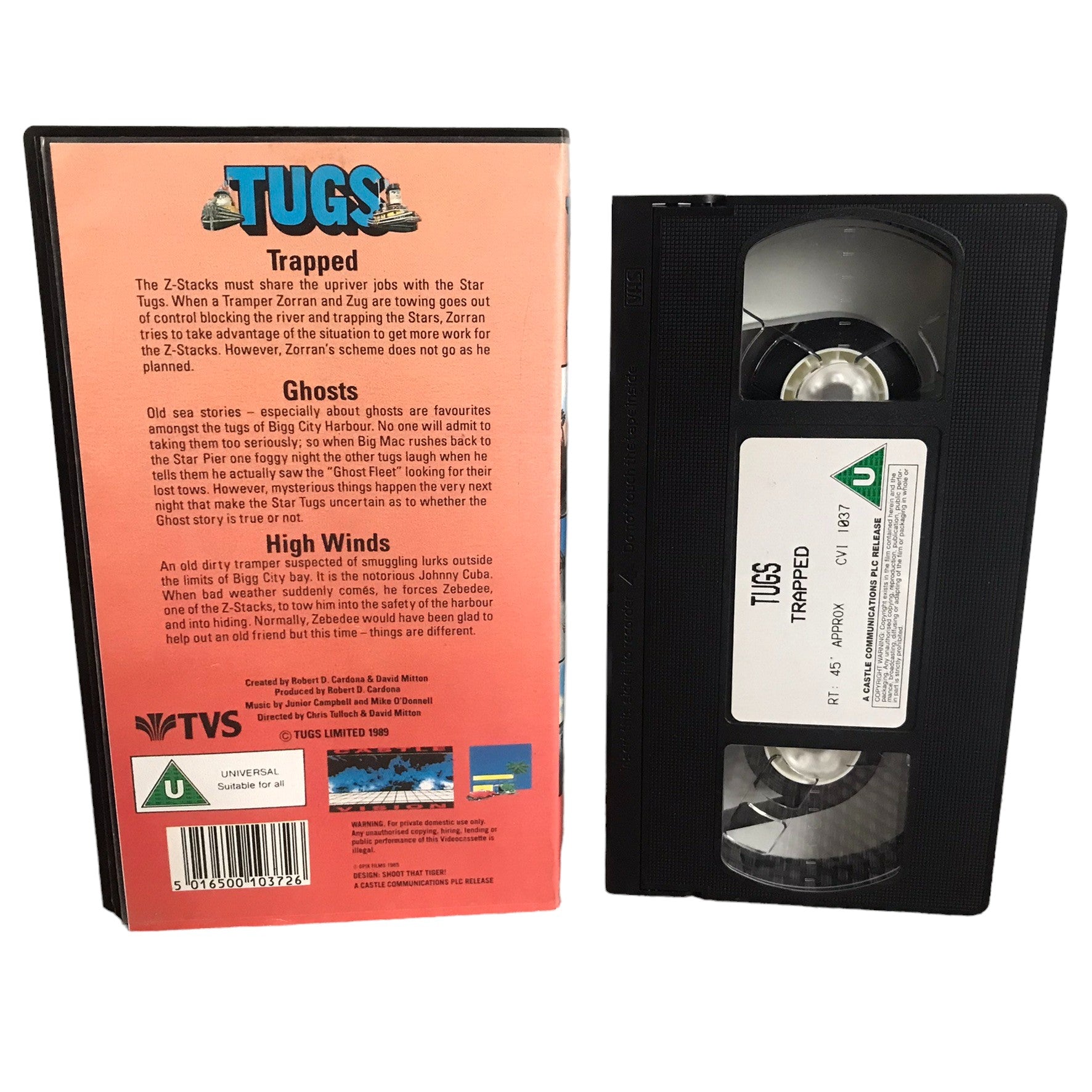 Tugs -Trapped - Ghosts - High Winds - A Castle Communications - Childrens - Pal - VHS-