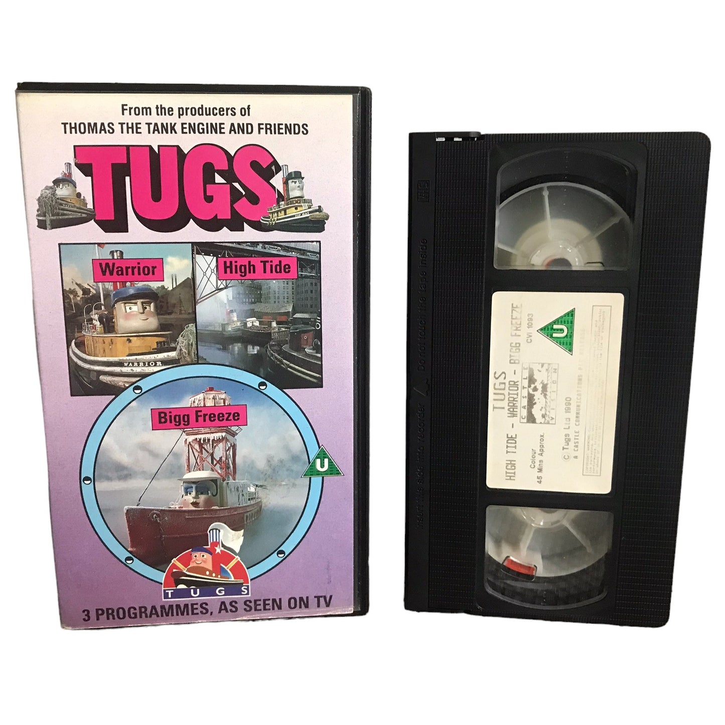 Tugs - Warrior - High Tide - Bigg Freeze - Castle Vision - Childrens - Pal - VHS-