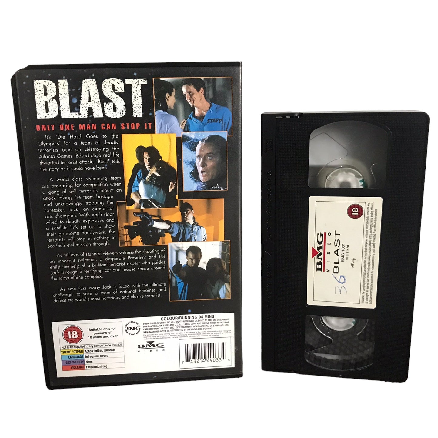 Blast - Linden Ashby - BMG Video - Large Box - Pal - VHS-