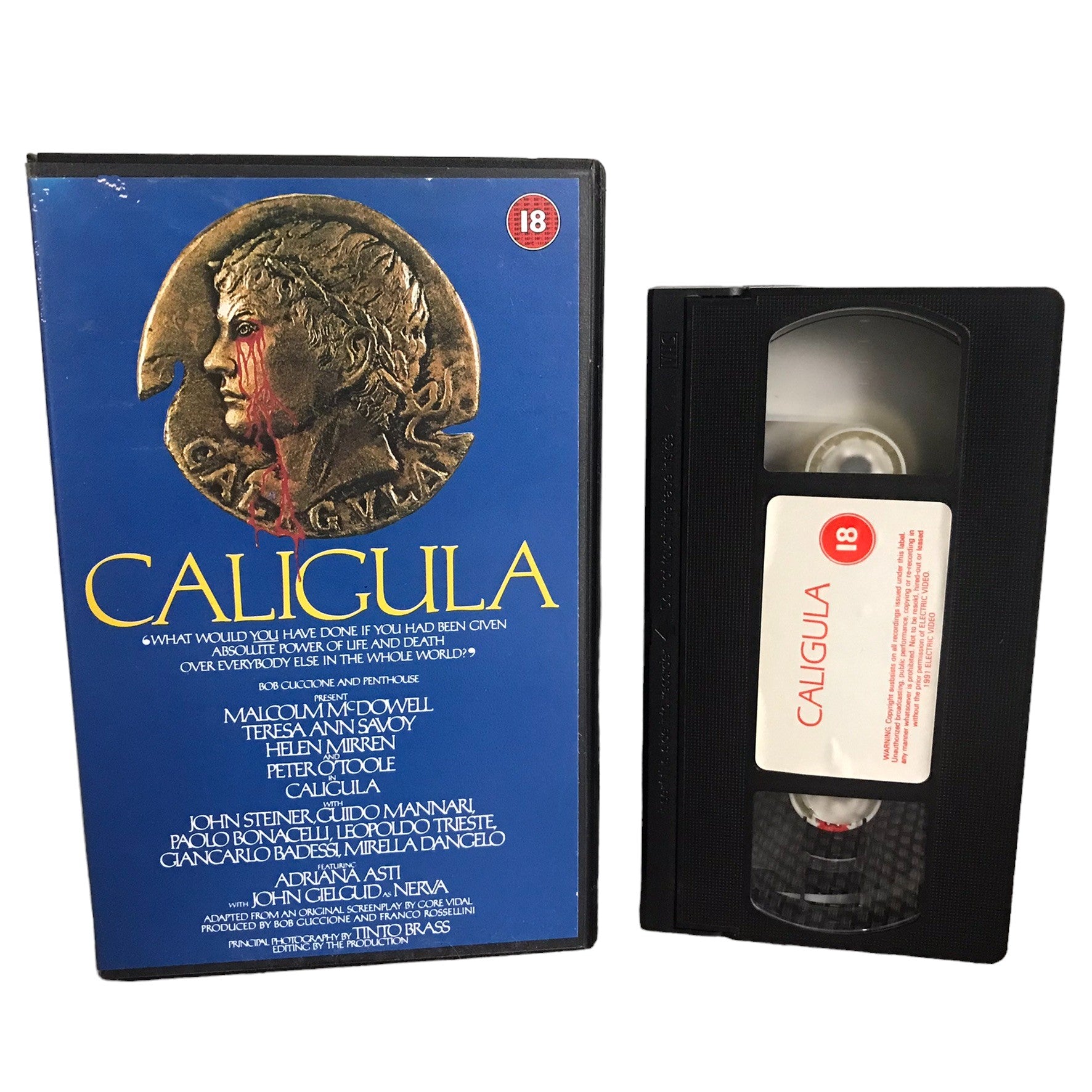 Caligula - Malcolm McDowell - The Penthouse Video Club - Large Box - Pal - VHS-