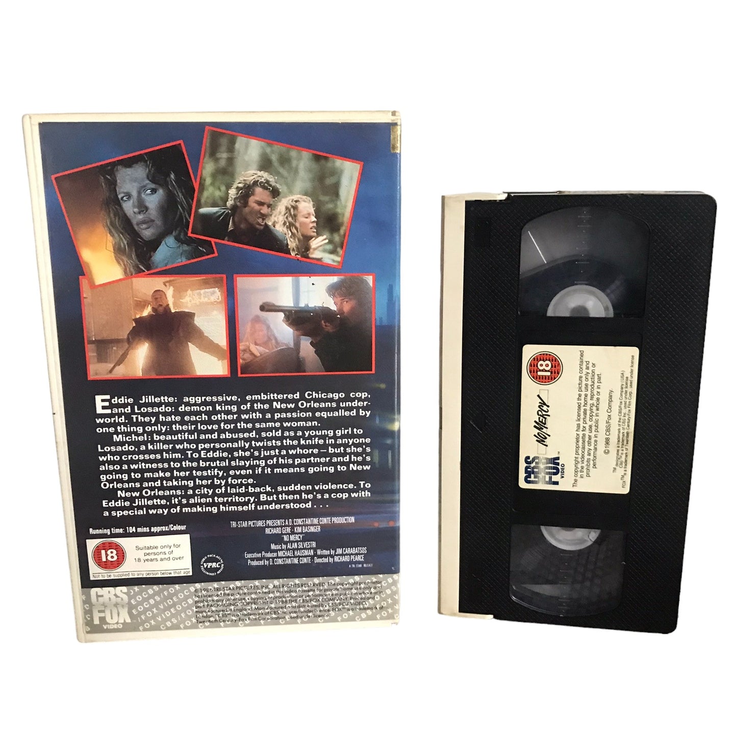 No Mercy - Richard Gere - CBS FOX Video - Large Box - Pal - VHS-