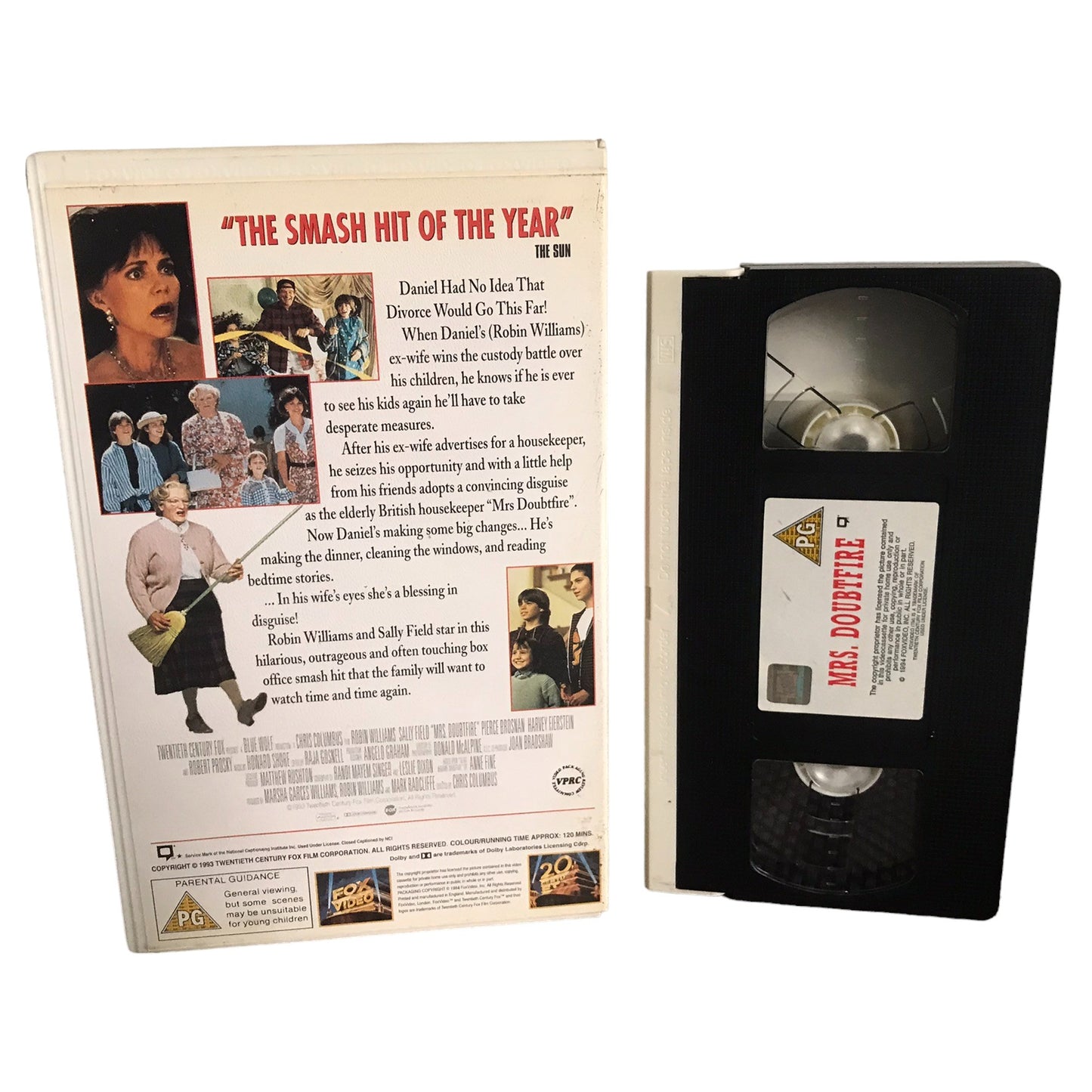 Mrs. Doubtfire - Robin Williams - FOX Video - Large Box - Pal - VHS-