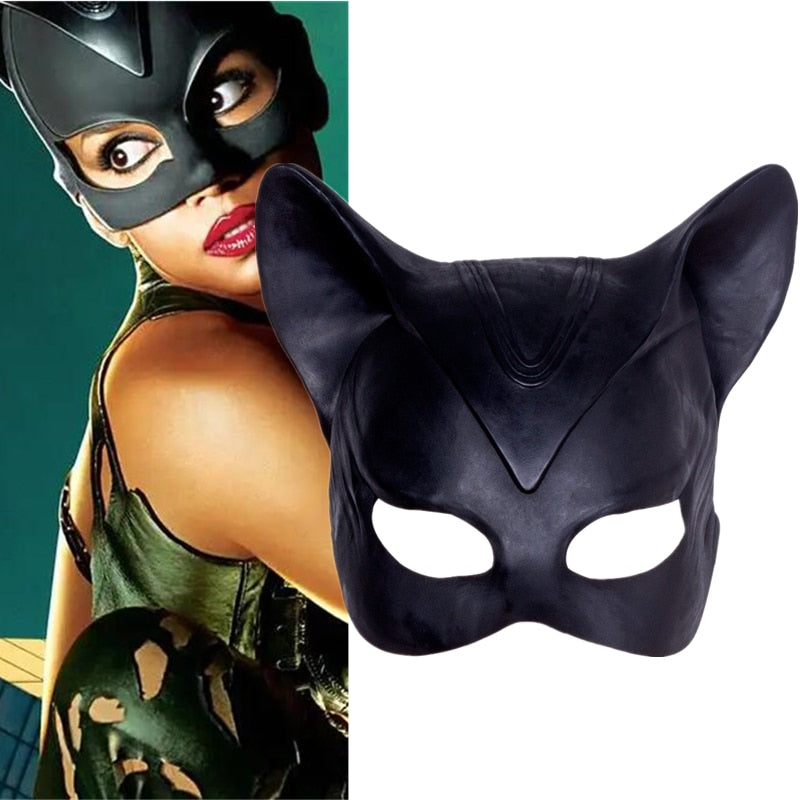 Catwomen - Latex Mask - Superhero Movie Cosplay - Movie Lover Party Mask - Retro Batman Headwear-