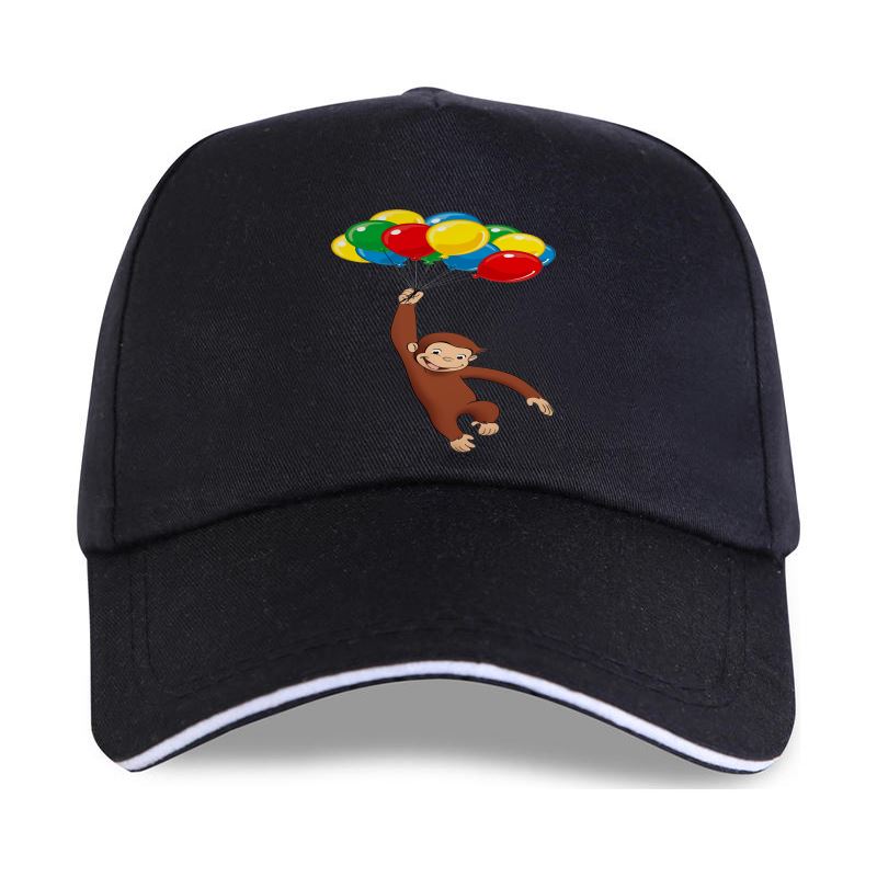 Curious George - Unisex Adult - Baseball Cap - Adjustable Strap - Summer Wear - Sun Protection-P-Black-