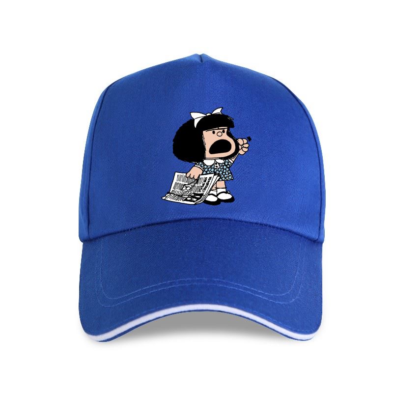 Angry Mafalda - Adult - Baseball Cap - Adjustable Strap - Summer Wear - Sun Protection - Unisex-P-Blue-