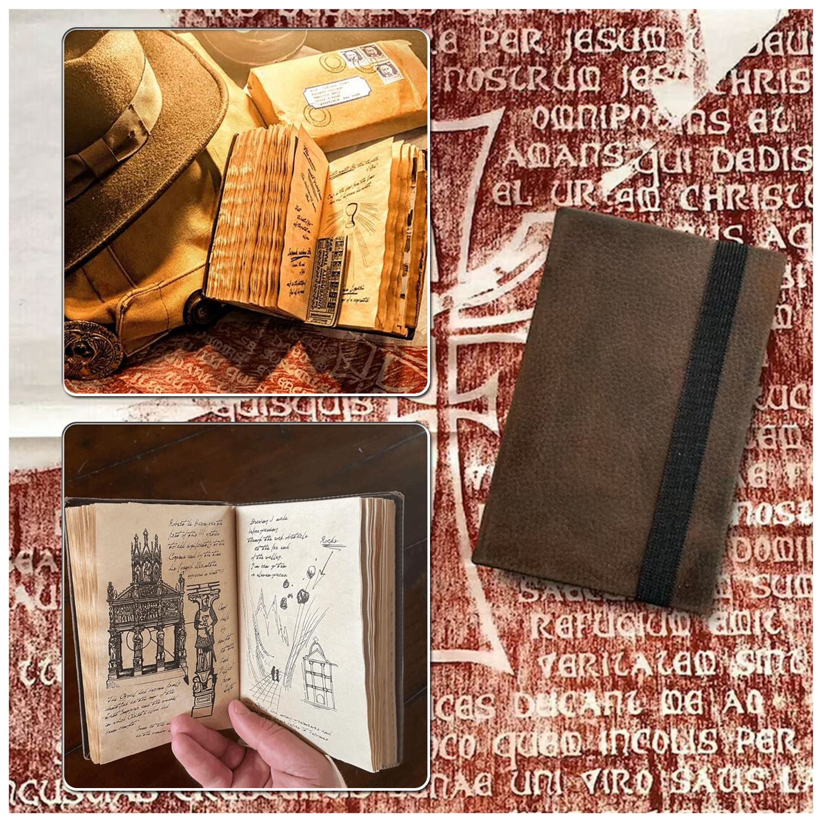 Indiana-Jones Grail Diary Prop Replica Diary With Hidden Deposits Avid Movie Fans Gift Retro Spiral Notebook Notepad-