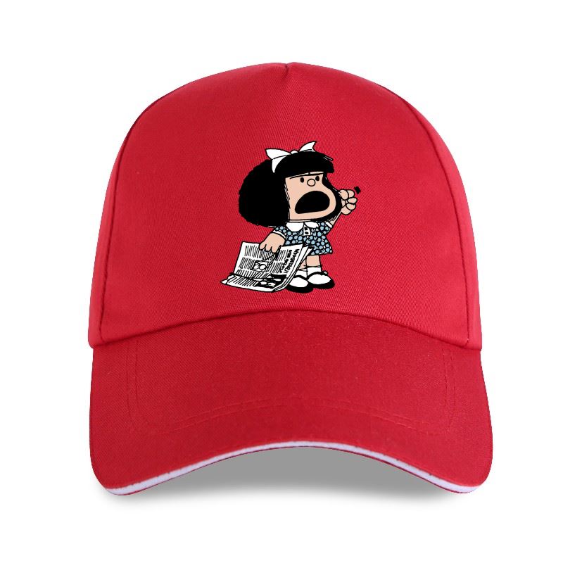 Angry Mafalda - Adult - Baseball Cap - Adjustable Strap - Summer Wear - Sun Protection - Unisex-P-Red-