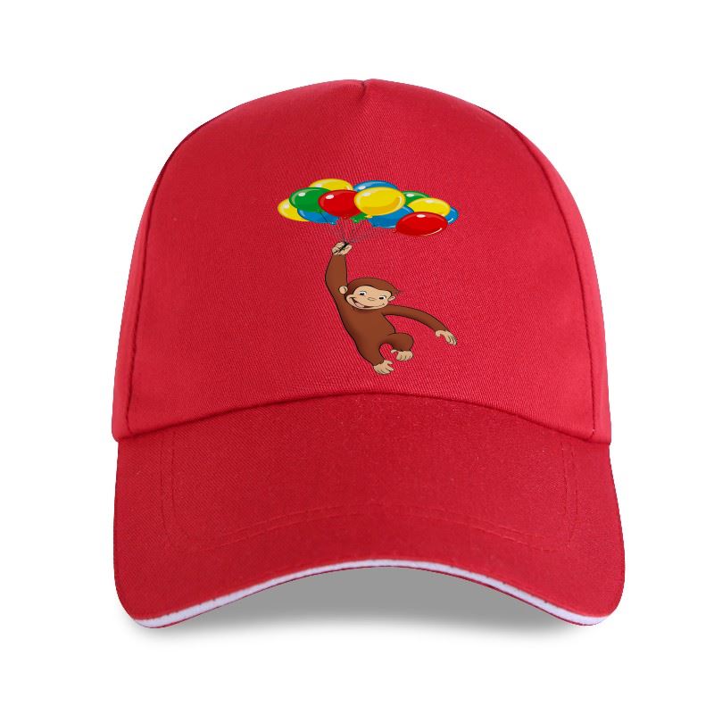 Curious George - Unisex Adult - Baseball Cap - Adjustable Strap - Summer Wear - Sun Protection-P-Red-