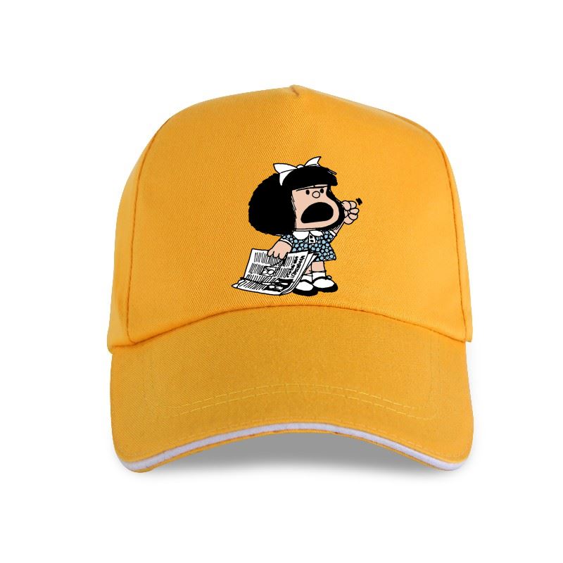 Angry Mafalda - Adult - Baseball Cap - Adjustable Strap - Summer Wear - Sun Protection - Unisex-P-Yellow-