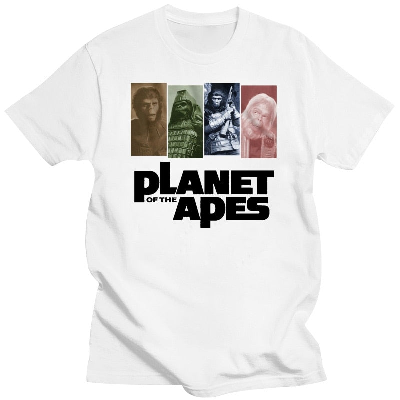 Planet Of The Apes - 1968 Movie Poster T-Shirt - Cult Movie Classic - Garment-whiteMen-S-