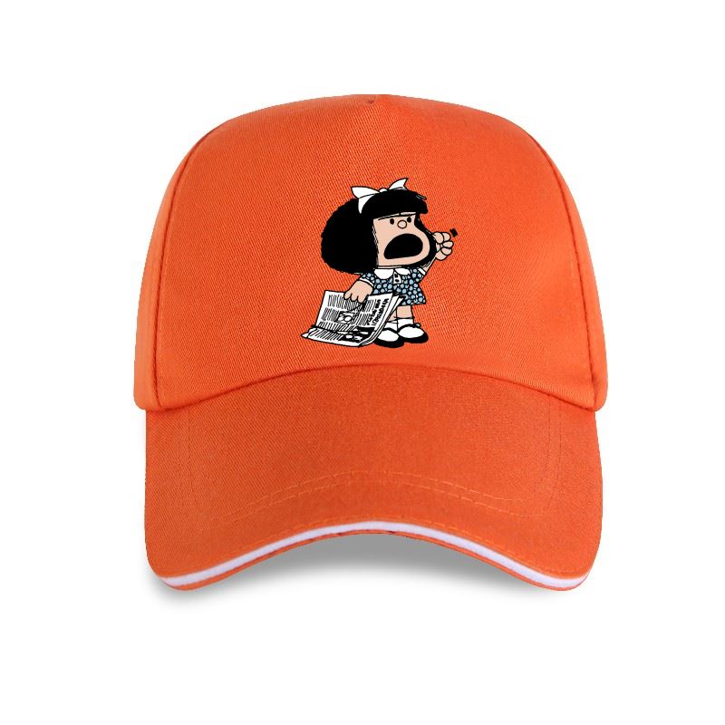 Angry Mafalda - Adult - Baseball Cap - Adjustable Strap - Summer Wear - Sun Protection - Unisex-P-Orange-