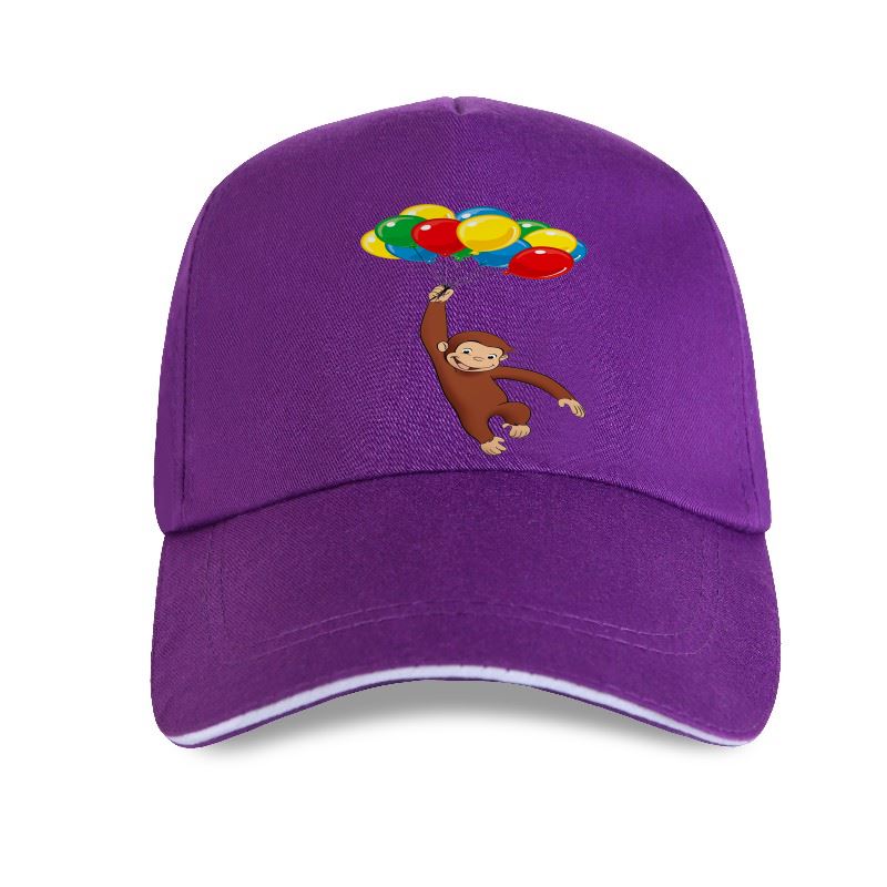Curious George - Unisex Adult - Baseball Cap - Adjustable Strap - Summer Wear - Sun Protection-P-Purple-