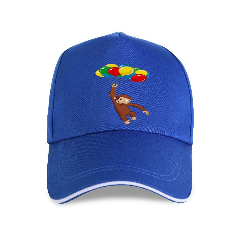 Curious George - Unisex Adult - Baseball Cap - Adjustable Strap - Summer Wear - Sun Protection-P-Blue-