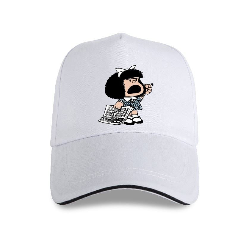 Angry Mafalda - Adult - Baseball Cap - Adjustable Strap - Summer Wear - Sun Protection - Unisex-P-White-