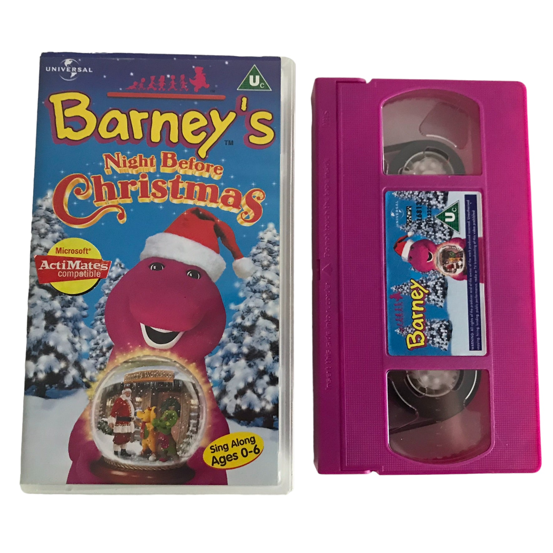 Barney's Night Before Christmas - Universal - Kids - Pal - VHS-