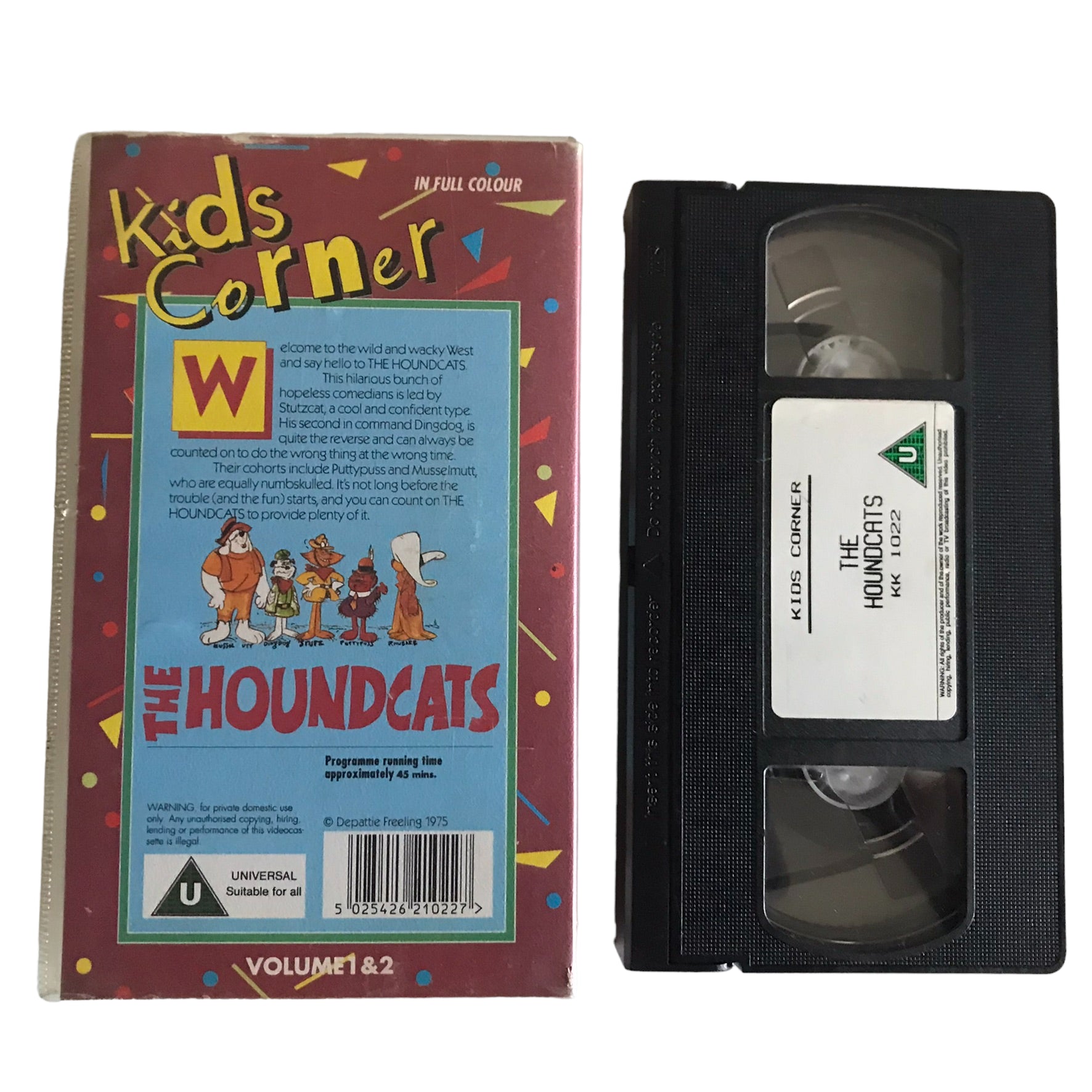 The Houndcats Vol 1 & Vol 2 - CBS Television - KK1022 - Kids - Pal - VHS-