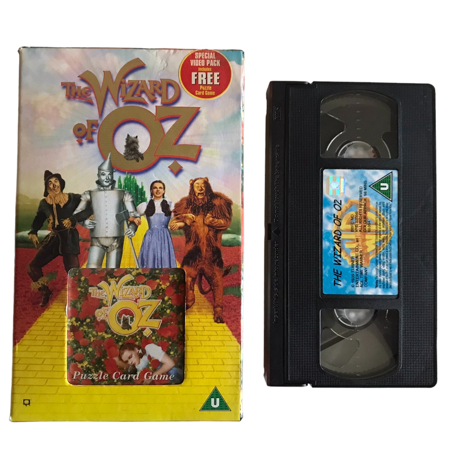 The Wizard Of OZ - Puzzle Card Game - Walt Disney Home Video - 65354 - Kids - Pal - VHS-