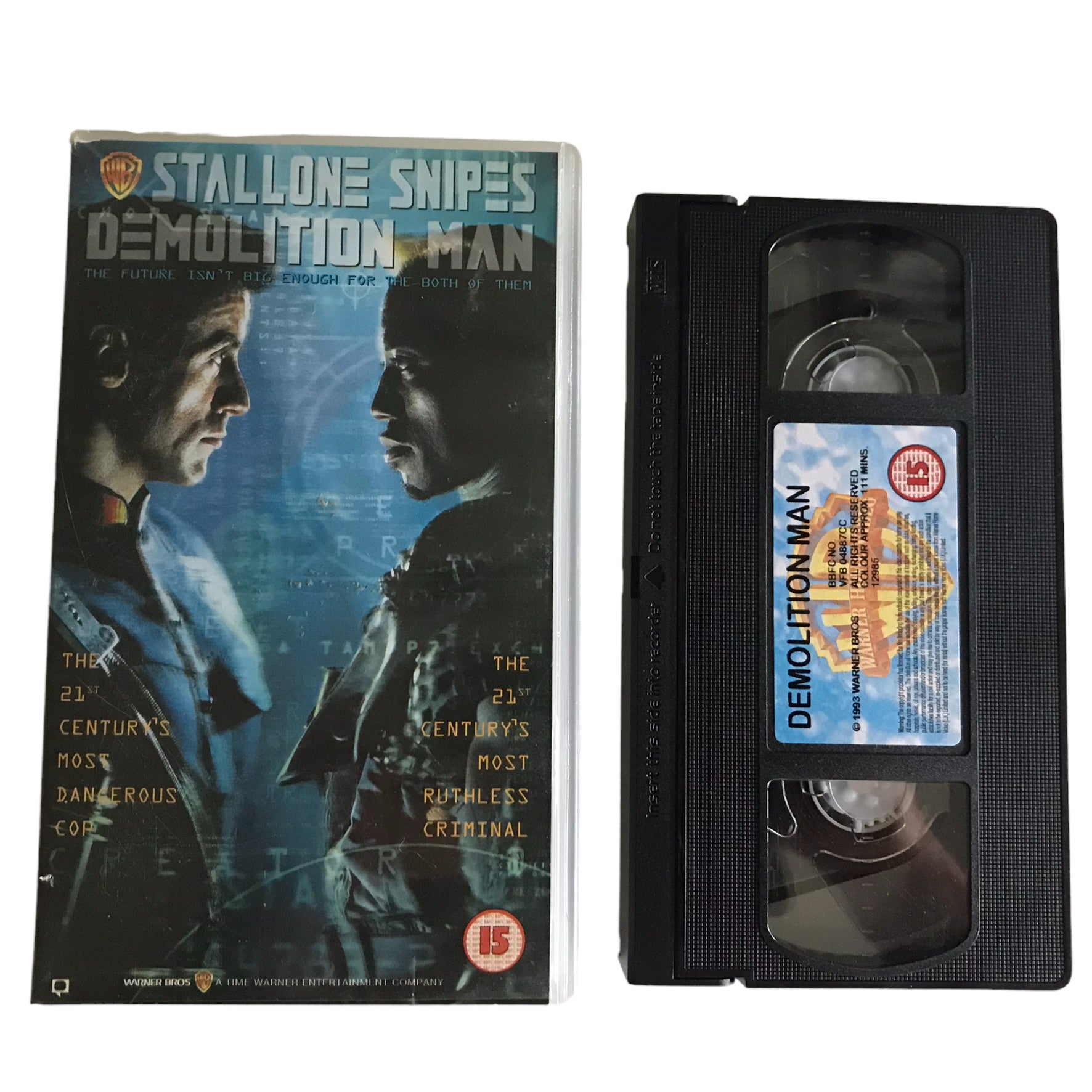 Stallone Snipes Demolition Man - Sylvester Stallone - WARNER BROS - Horror - Pal - VHS-