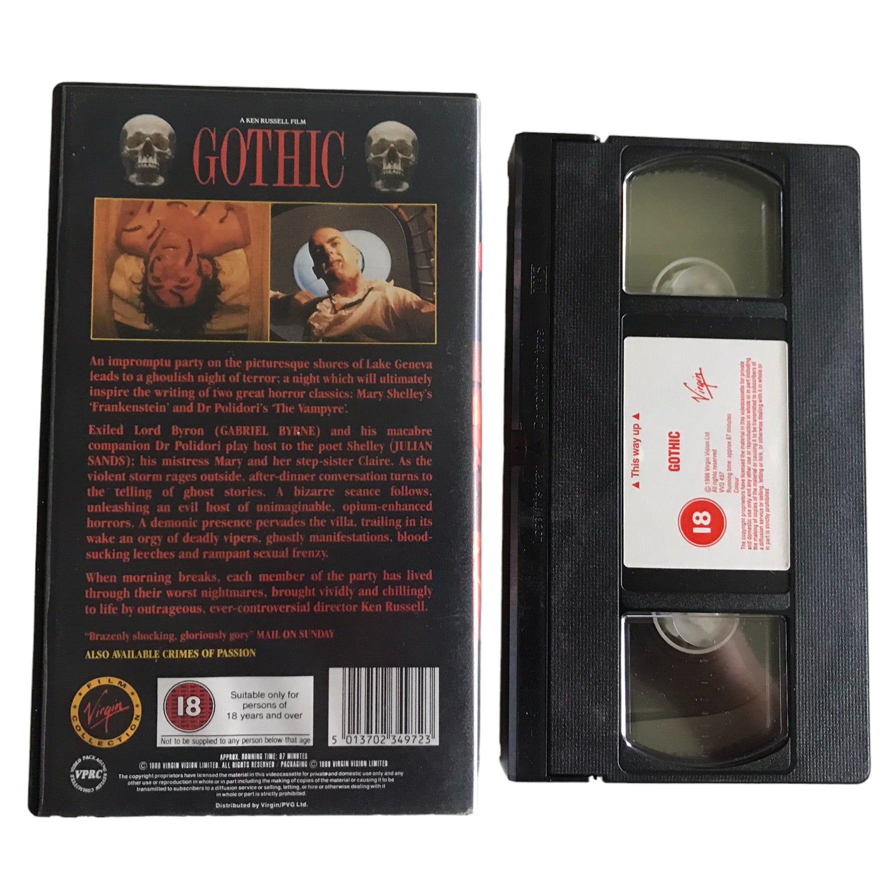 Gothic - Gabriel Byrne - Virgin Film Collection - Horror - Pal - VHS-