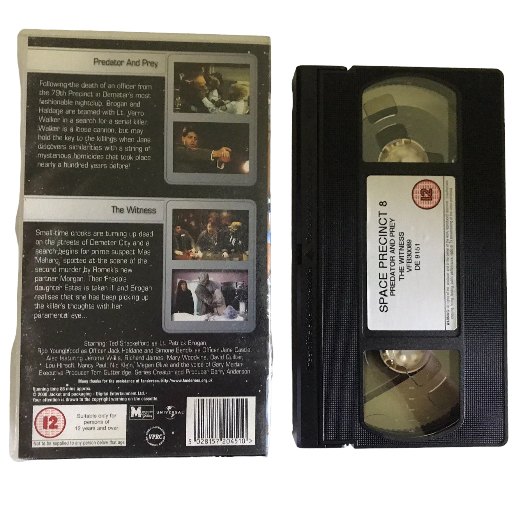 Space Precinct 8 - Predator And Prey & The Witness - Ted Shackelford - Universal - Horror - Pal - VHS-